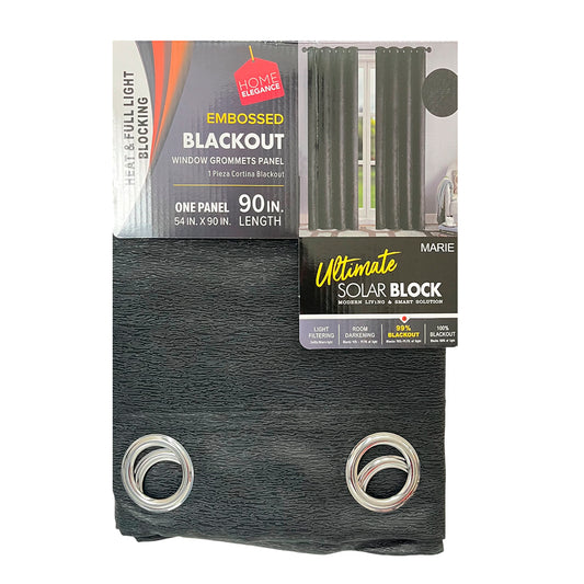 Cortina Marie 54" x 90" Blackout Negra / Home Elegance