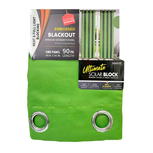 Cortina Marie 54" x 90" Blackout Verde / Home Elegance