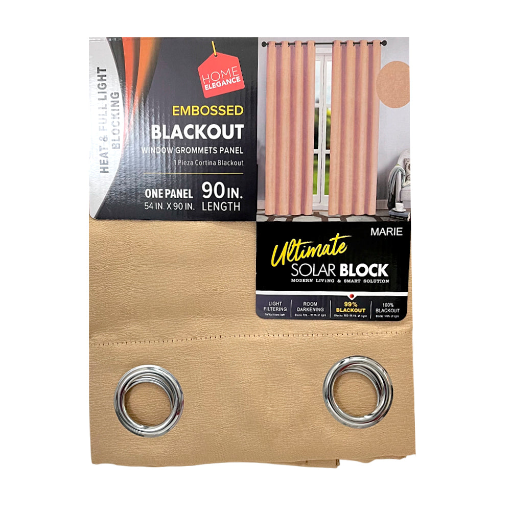 Cortina Marie 54" x 90" Blackout Taupe / Home Elegance