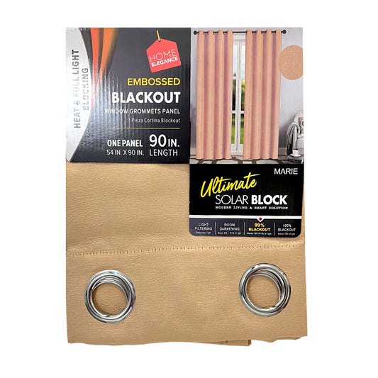 Cortina Marie 54" x 90" Blackout Taupe / Home Elegance