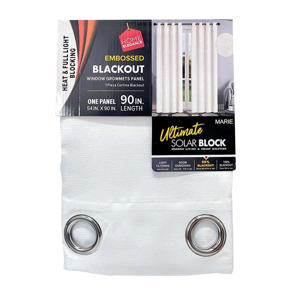 Cortina Marie 54" x 90" Blackout Blanca / Home Elegance