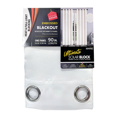 Cortina Marie 54" x 90" Blackout Blanca / Home Elegance