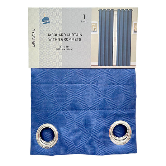Cortina Mendoza / Home Elegance / Navy con Aros / 54" x 84"