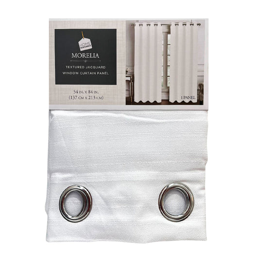 Cortina Morelia Home Elegance / Blanca con Aros –  54" x 84"