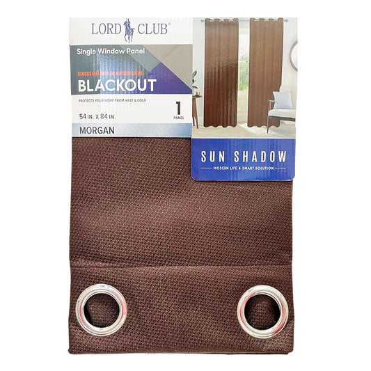 Cortina Lord Club Morgan / Blackout / Choco con Aros – 54" x 84"