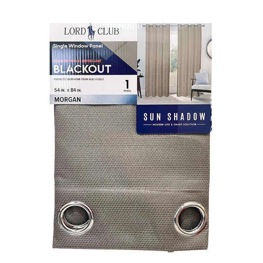 Cortina Lord Club Morgan / Blackout / Silver con Aros – 54" x 84"