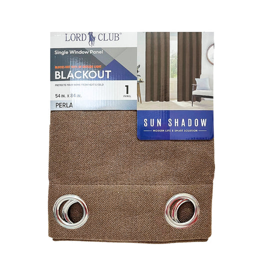 Cortina Lord Club Perla / Blackout / Chocolate con Aros – 54" x 84"