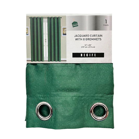 Cortina Recife Home Elegance / Verde con Aros – 54" x 84"