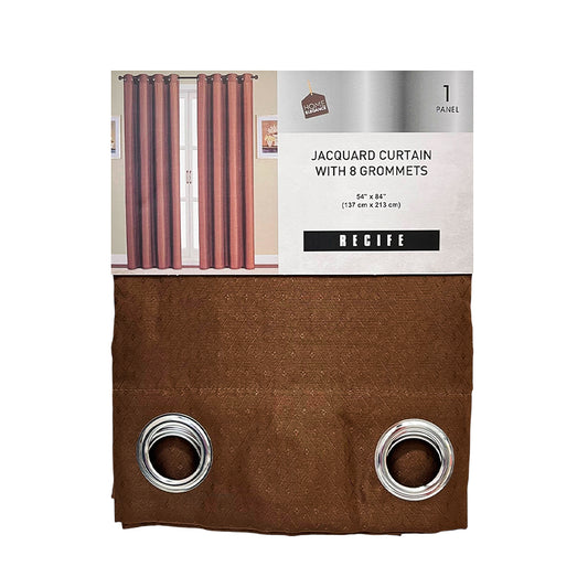 Cortina Recife Home Elegance / Chocolate con Aros – 54" x 84"