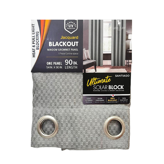 Cortina Lord Club Santiago / Blackout / Gris con Aros – 54" x 90"