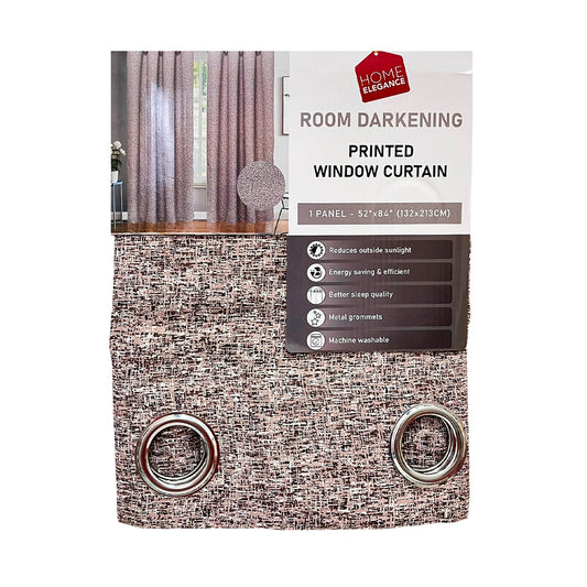 Cortina Jacquard Home Elegance / Taupe con Aros – 54" x 84"