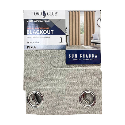 Cortina Lord Club Perla / Blackout / Taupe con Aros – 54" x 84"