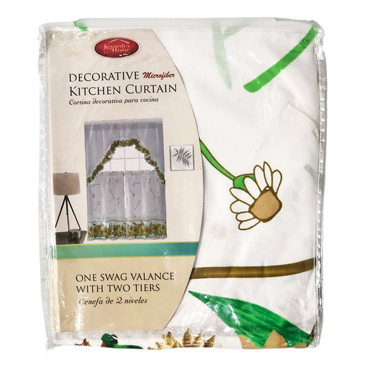 Cortina Para Cocina Kennedy Home de Girasol 3 Piezas