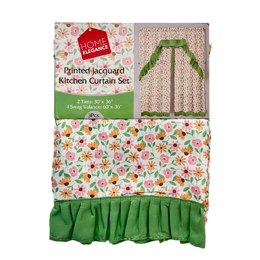 Cortina para Cocina Flower Estampada / 3 Piezas / Home Elegance