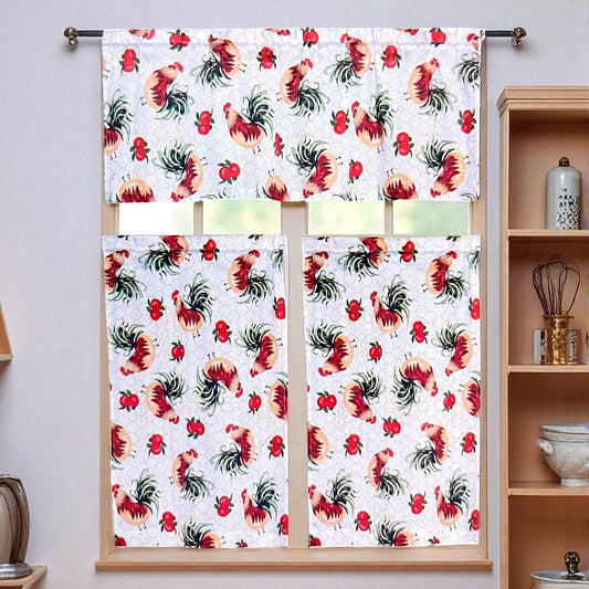 Cortina de Cocina / Home Elegance / Estampada Rooster