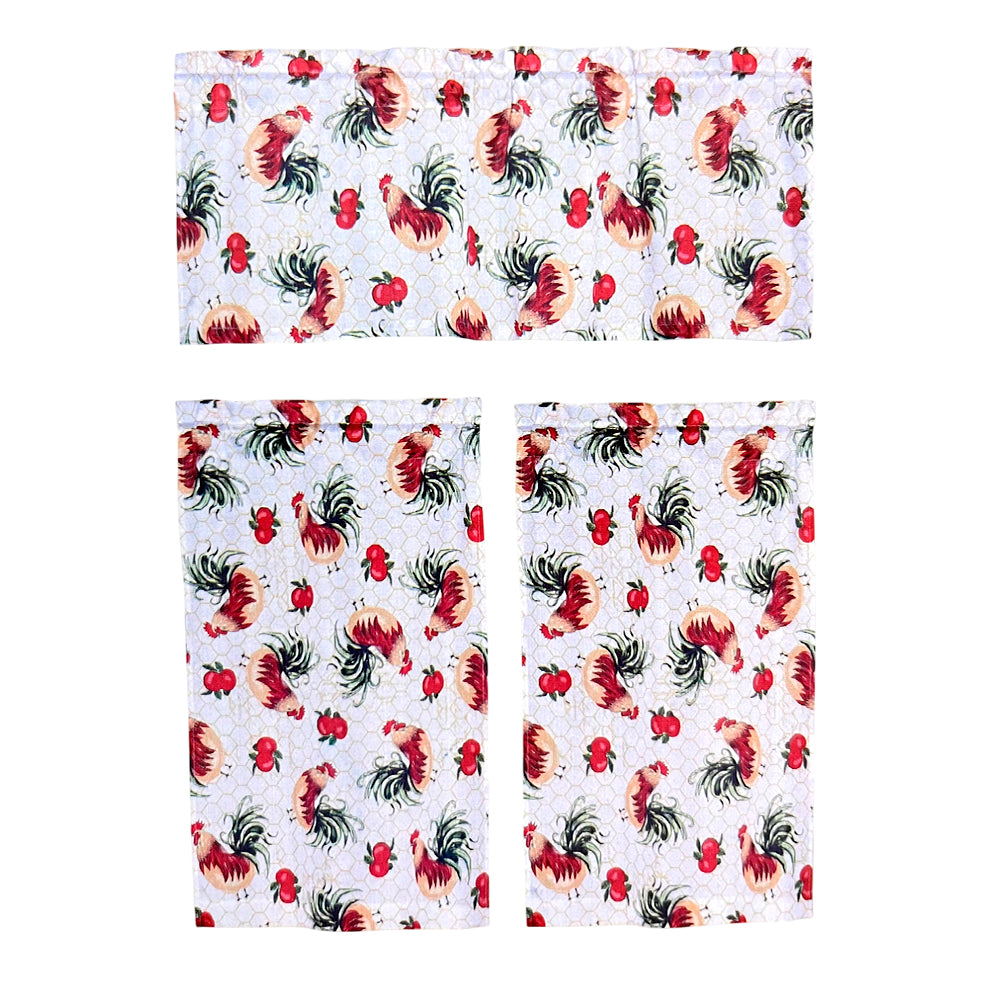 Cortina de Cocina / Home Elegance / Estampada Rooster