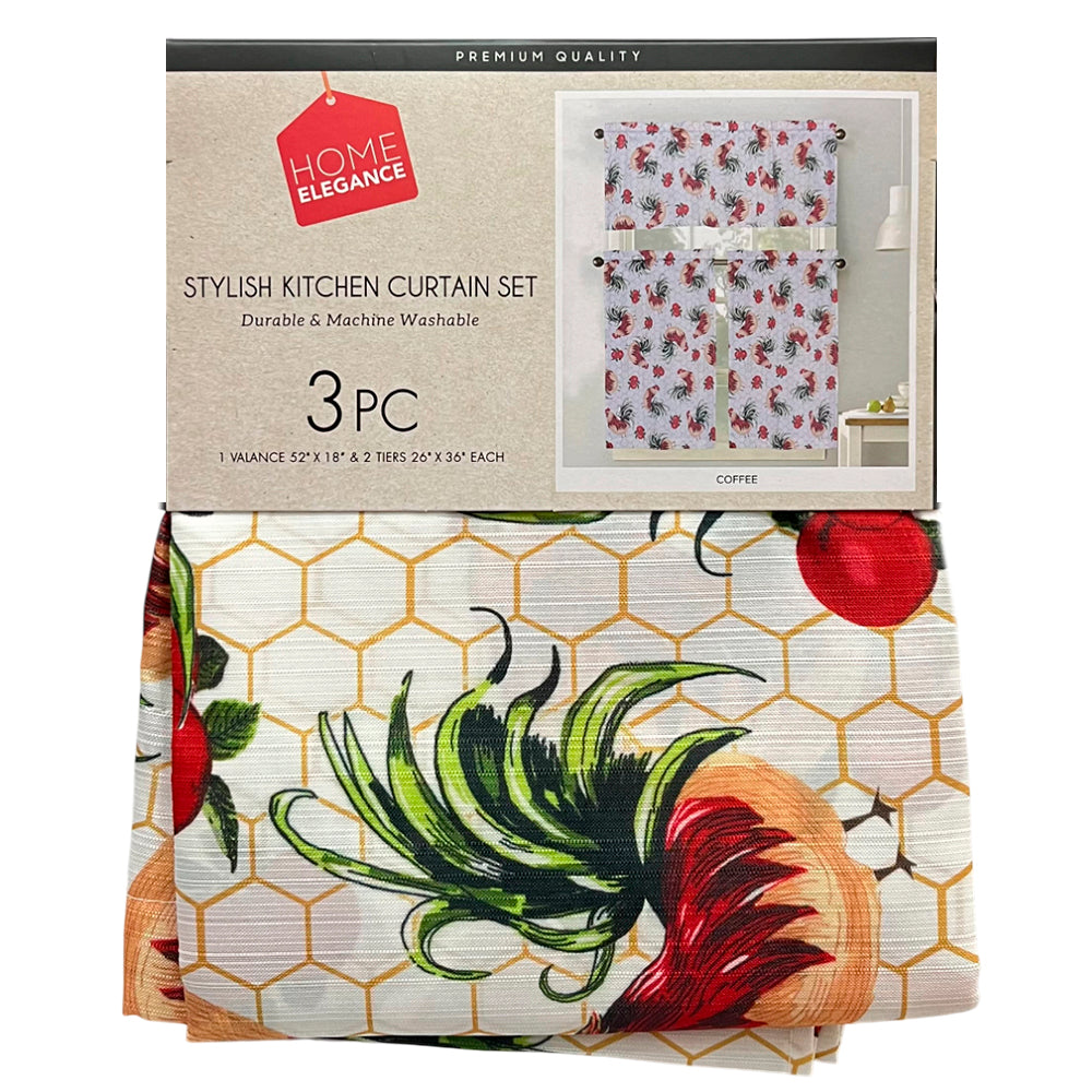 Cortina de Cocina / Home Elegance / Estampada Rooster