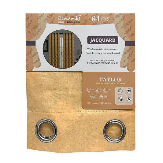 Cortina Taylor Elements - Jacquard Dorado - Aros / 54 x 84"