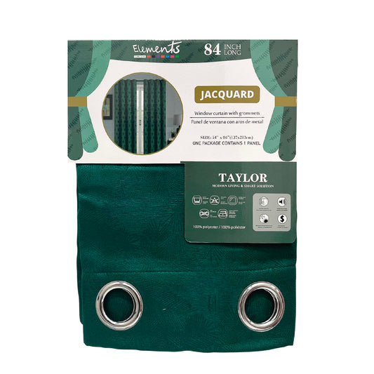 Cortina Taylor Elements - Jacquard Verde - Aros / 54 x 84"