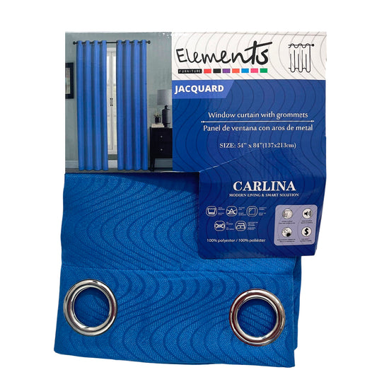 Cortina Carlina Elements - Jacquard Azul - 54 x 84"