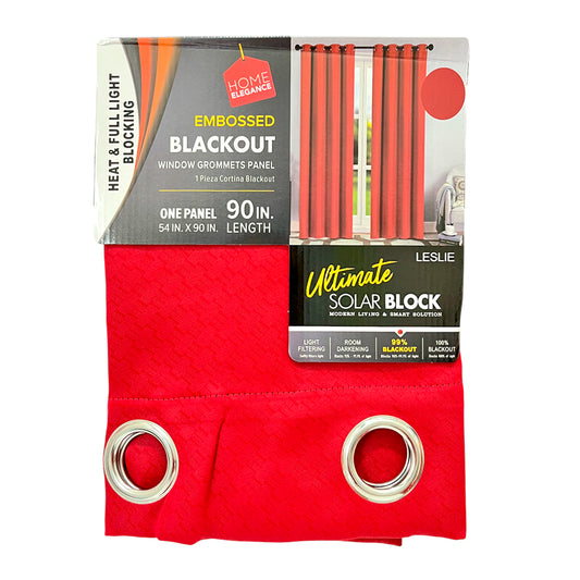 Cortina Leslie 54" x 90" Blackout Burgundy / Home Elegance