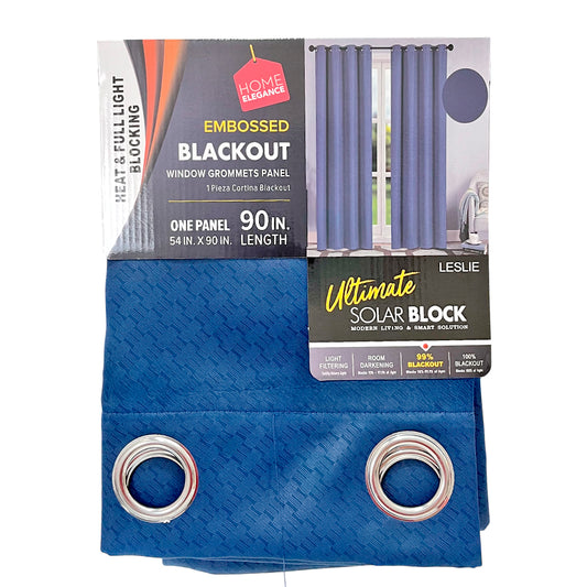 Cortina Leslie 54" x 90" Blackout Navy con Aros / Home Elegance