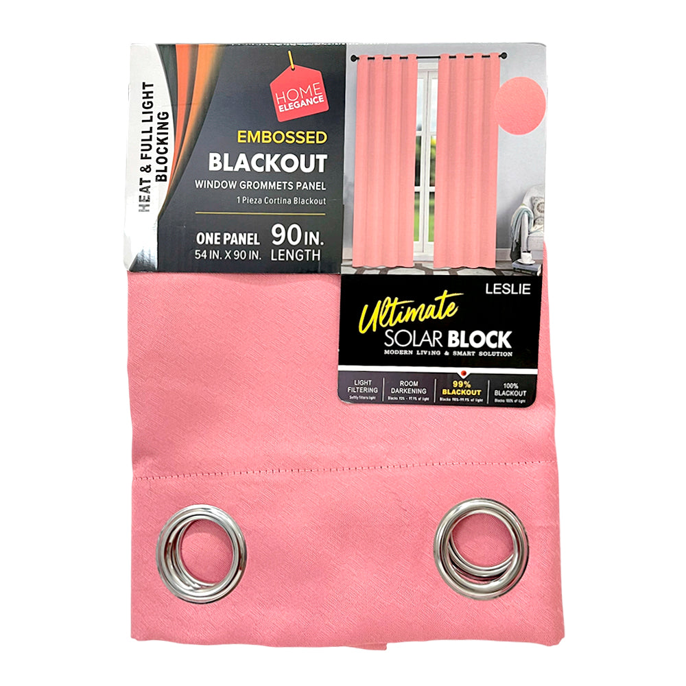 Cortina Leslie 54" x 90" Blackout Rosa / Home Elegance