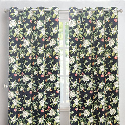 Cortina Melissa 52"x90" Blackout Black con Aros / Home Elegance