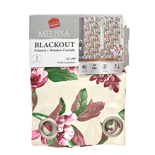 Cortina Melissa 52" x 90" Blackout Burgundy con Aros / Home Elegance