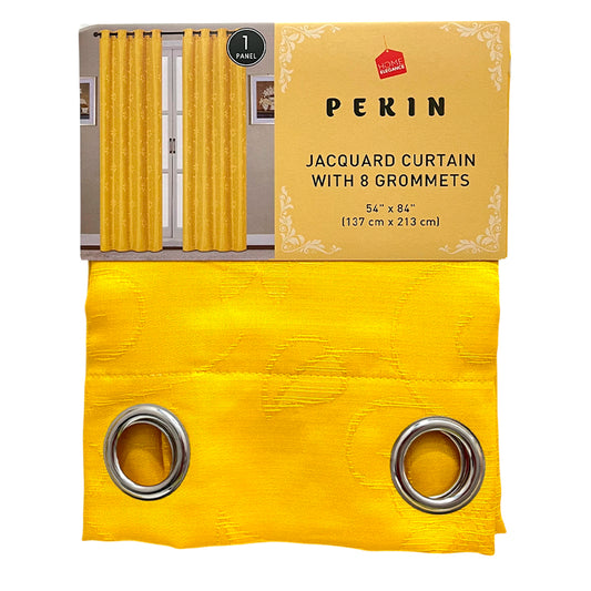 Cortina Pekin / Home Elegance / Yellow con Aros / 54" x 84"