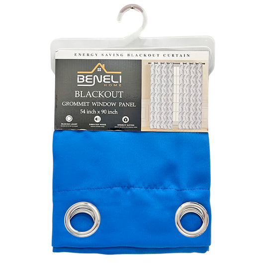 Cortina Blackout Azul con Aros / Beneli Home / 54"x90"
