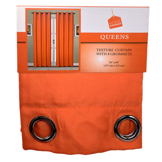 Cortina Home Elegance Queens Con Aros 54" x 84" - Naranja