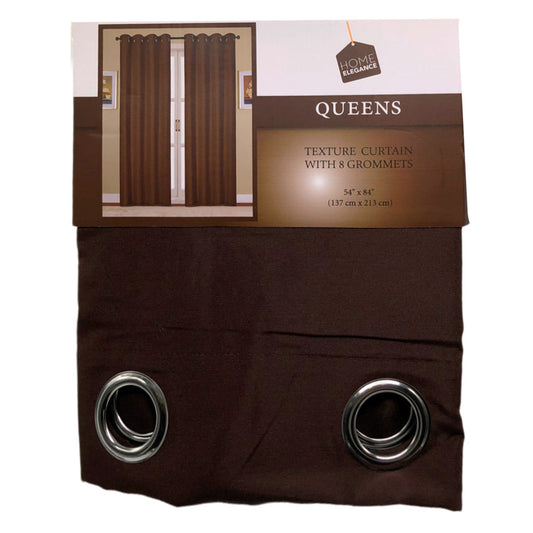 Cortina Home Elegance Queens Con Aros 54" x 84" - Chocolate oscuro