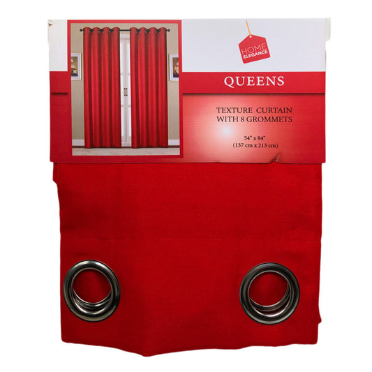 Cortina Home Elegance Queens Con Aros 54" x 84" - Rojo