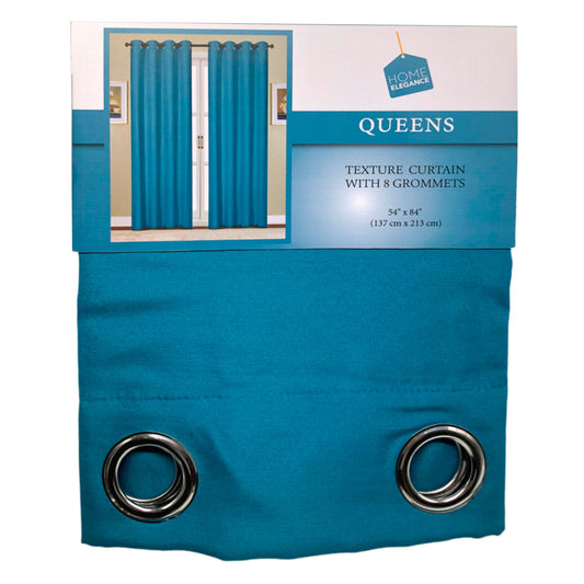 Cortina Home Elegance Queens Con Aros 54" x 84" - Azyul Cielo