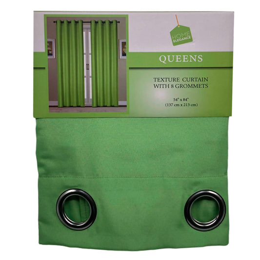 Cortina Home Elegance Queens Con Aros 54" x 84" - Verde claro