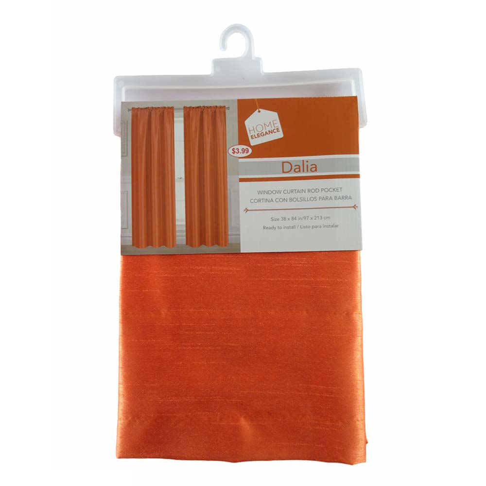 Cortina Dalia Home Elegance 38" x 84" Sin Argolla - Naranja