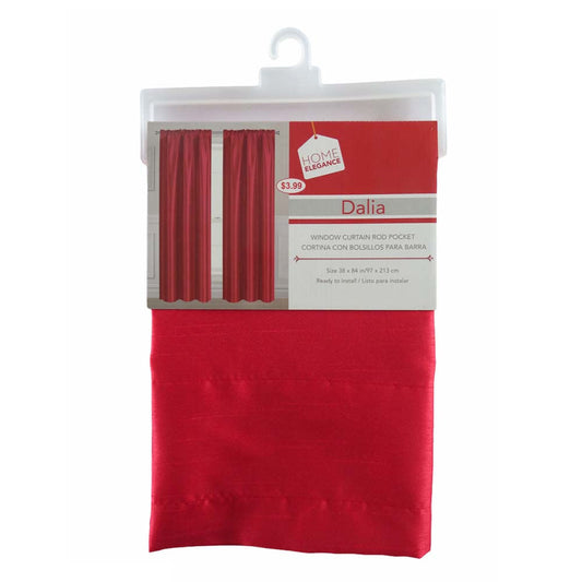 Cortina Dalia Home Elegance 38" x 84" Sin Argolla - Rojo