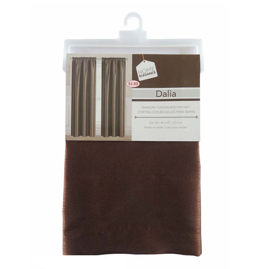 Cortina Dalia Home Elegance 38" x 84" Sin Argolla - Chocolate