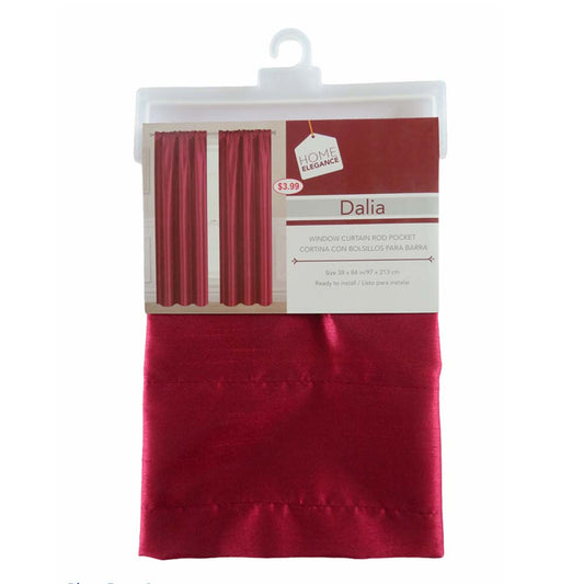 Cortina Dalia Home Elegance 38" x 84" Sin Argolla - Rojo oscuro