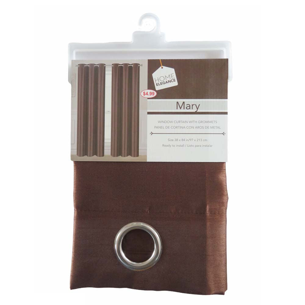 Cortina Mary Home Elegance 38" x 84" Con Argolla - Chocolate