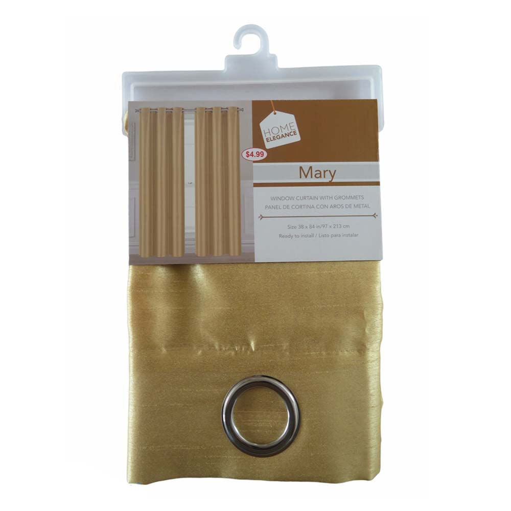 Cortina Mary Home Elegance 38" x 84" Con Argolla - Dorado