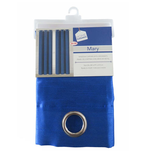Cortina Mary Home Elegance 38" x 84" Con Argolla - Azul Marino