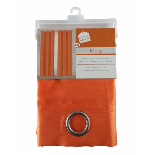 Cortina Mary Home Elegance 38" x 84" Con Argolla - Naranja