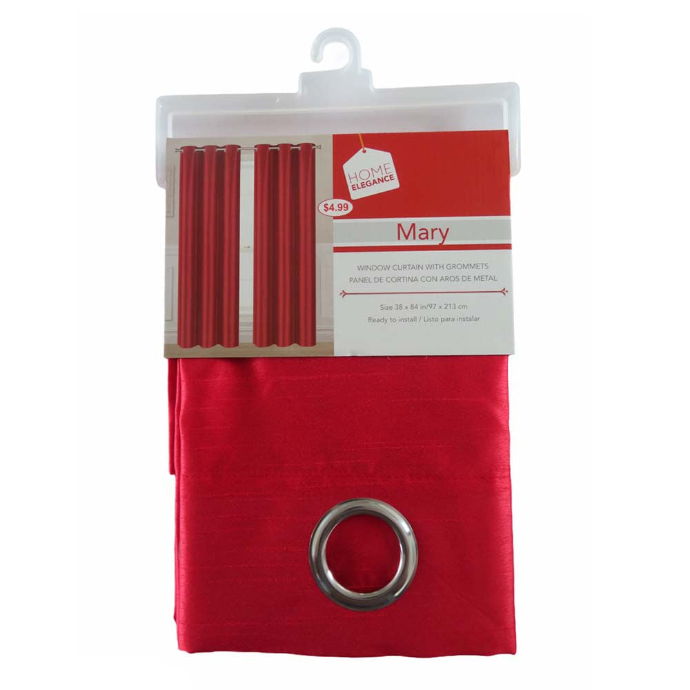 Cortina Mary Home Elegance 38" x 84" Con Argolla - Rojo