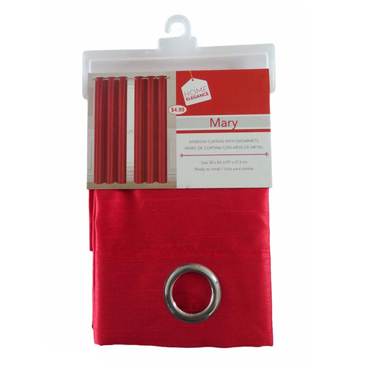 Cortina Mary Home Elegance 38" x 84" Con Argolla - Rojo