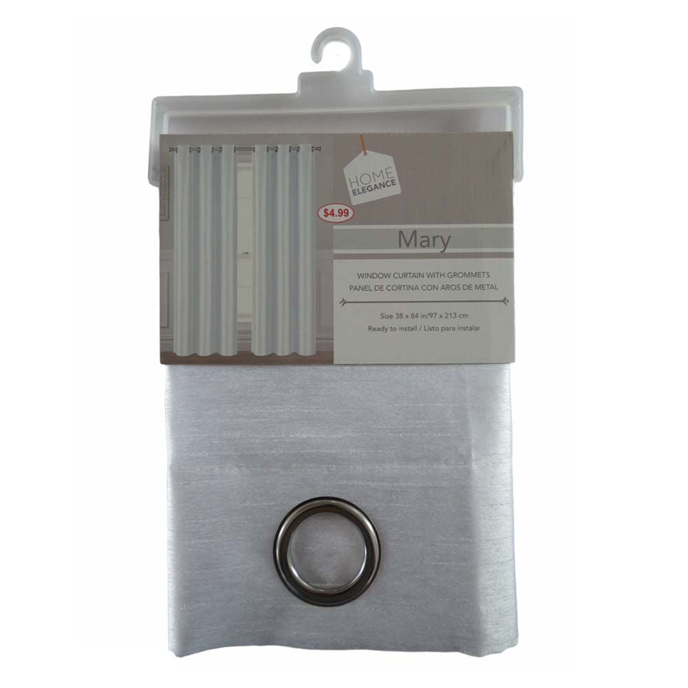 Cortina Mary Home Elegance 38" x 84" Con Argolla - Blanco