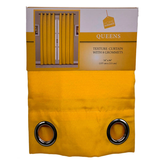 Cortina Home Elegance Queens Con Aros 54" x 84" - Mostaza