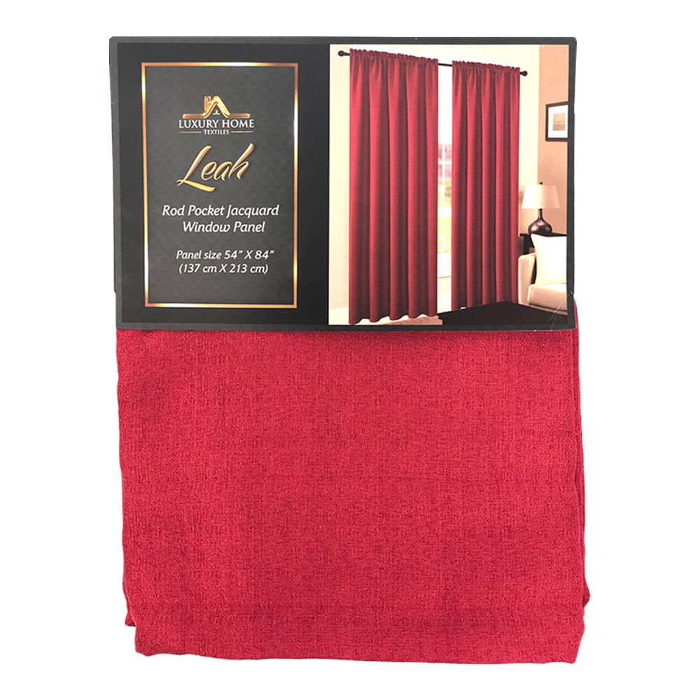 Cortina Luxury Leah Rod Pocket 54" x 84" - Rojo Vino