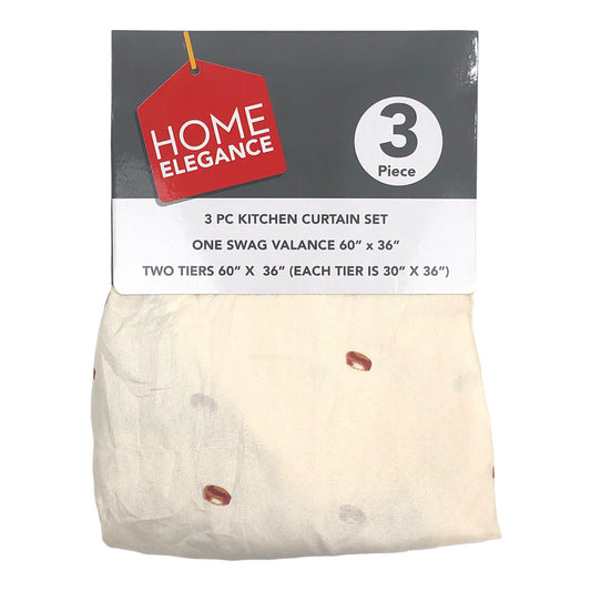 Cortina Para Cocina Home Elegance Latte 3 Piezas - Chocolate